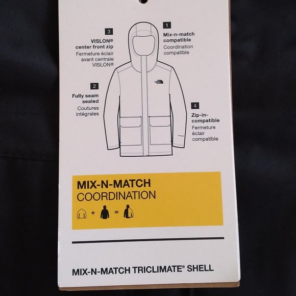 🆕The North Face Youth Mix-N-Match Triclimate Shell Jacket, XS (6) - TNF Black - Picture 11 of 14